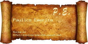 Paulics Emerita névjegykártya